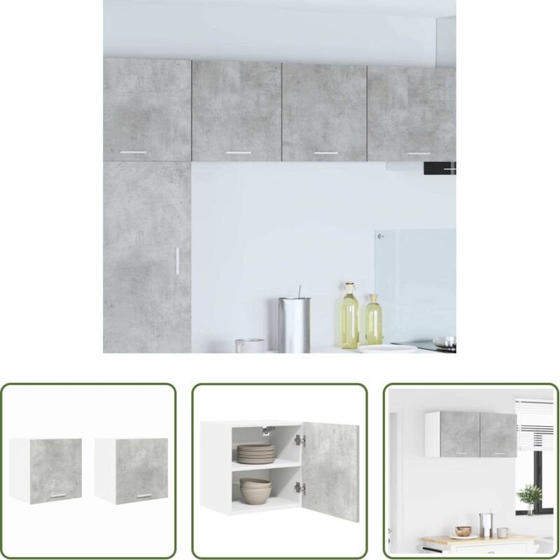 Hängeschrank - Hängeschrank mit Tür 2 pcs Betongrau und Weiß 40 x 31 x 40 cm