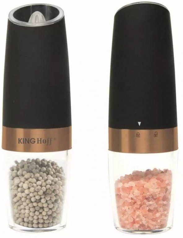 2er-Set elektrische Schwerkraft-Salz- und Pfeffermühlen KINGHOFF KH-1724