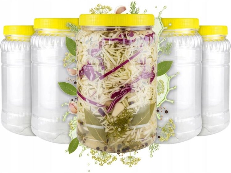 5x 3-Liter-PET-Kunststoffbehälter für Tinkturen für trockene und flüssige Lebensmittel, wiederverwendbar