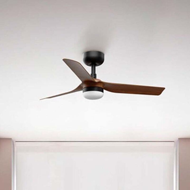 Mini punt s Ventilator mit Licht schwarz/Holz