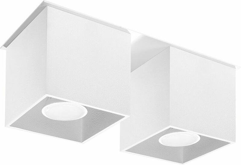 Deckenstrahler modern Designer Küchenlampen Strahler 2 flammig Aufbauleuchte weiß, Aluminium, 2x GU10, LxH 26 x 11 cm