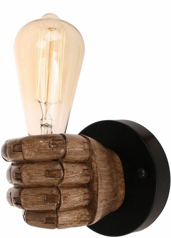 Wandleuchte Faust, Kreative Wandlampe im Industrielle Stil, Harz Art Lampe Decor E27 Fussang für Korridor Schlafzimmer W...