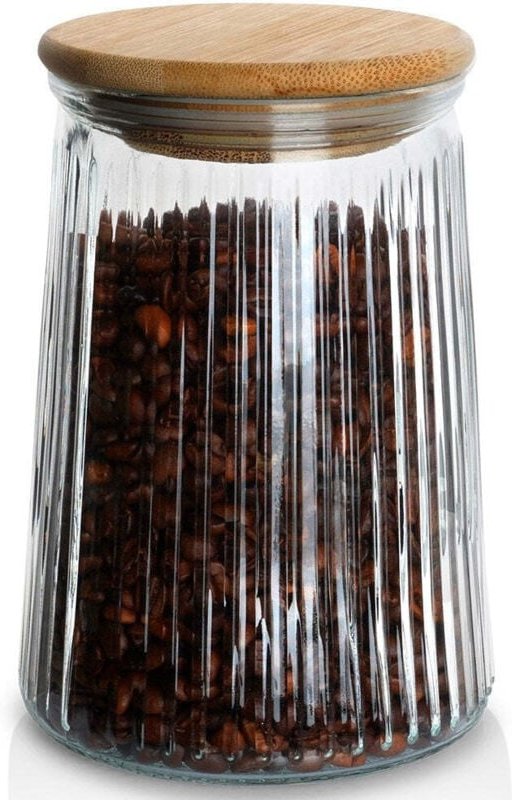 Glasbehälter mit Bambusdeckel, luftdichter Verschluss