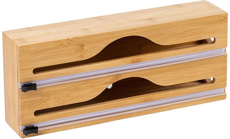 Bambusfolien- und Frischhaltefolienabroller mit Schneidevorrichtung