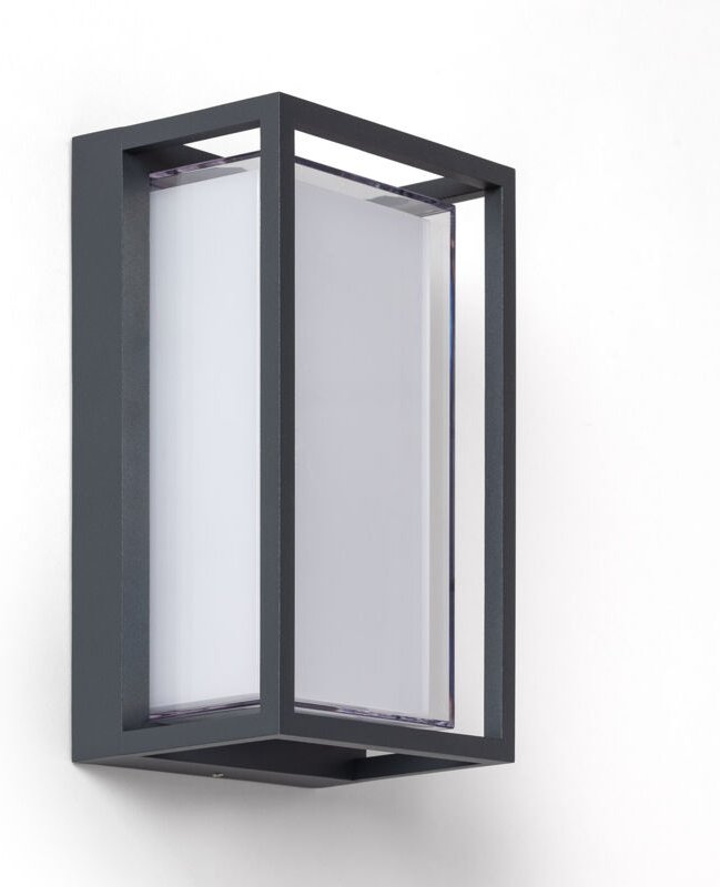 LED-Wandleuchte Außen 12W Aluminium CCT Wählbar Doppeldiffusor Calysta Anthrazit