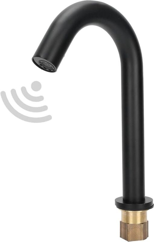 Schwarze Sensorarmatur, vertikale intelligente automatische Spültischarmatur aus Kupfer, Küchenarmatur