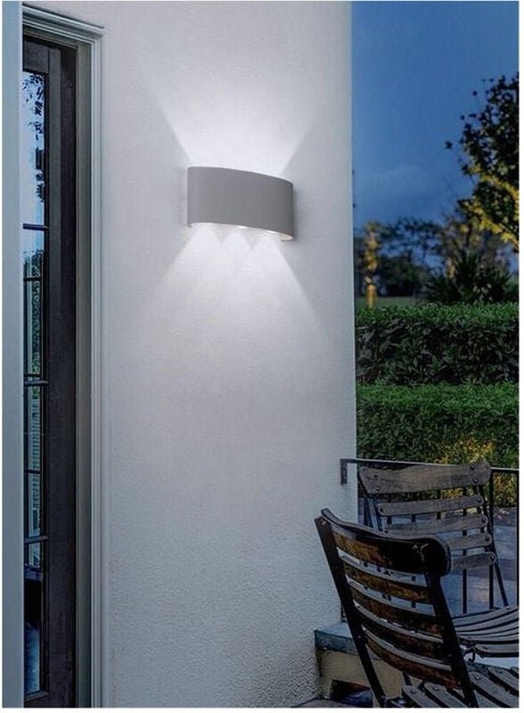 Trade Shop Traesio - Trade Shop - applique 16W up&down wandleuchte grau outdoor IP65 licht 4000K 3000K 6500K ES68 -