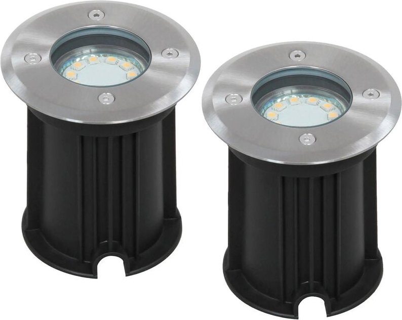 Ranex - 2er-Set led Bodeneinbaustrahler, rund, belastbar bis zu 800 kg