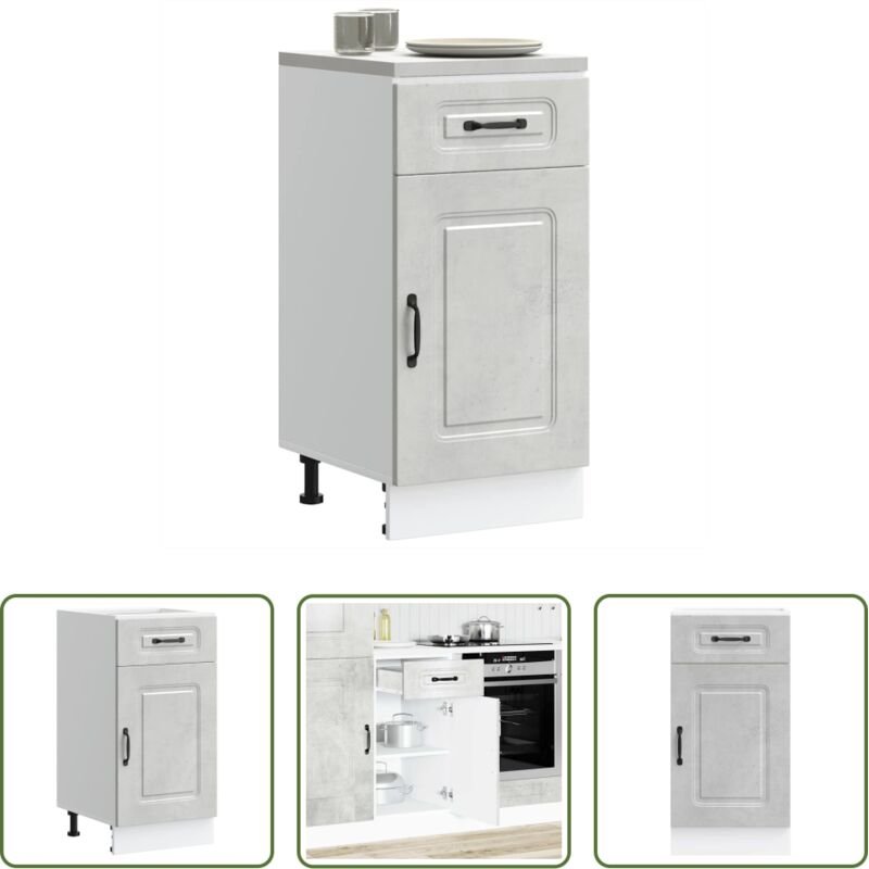 vidaXL Holzwerkstoff - Küchenunterschrank Kalmar Betongrau Holzwerkstoff