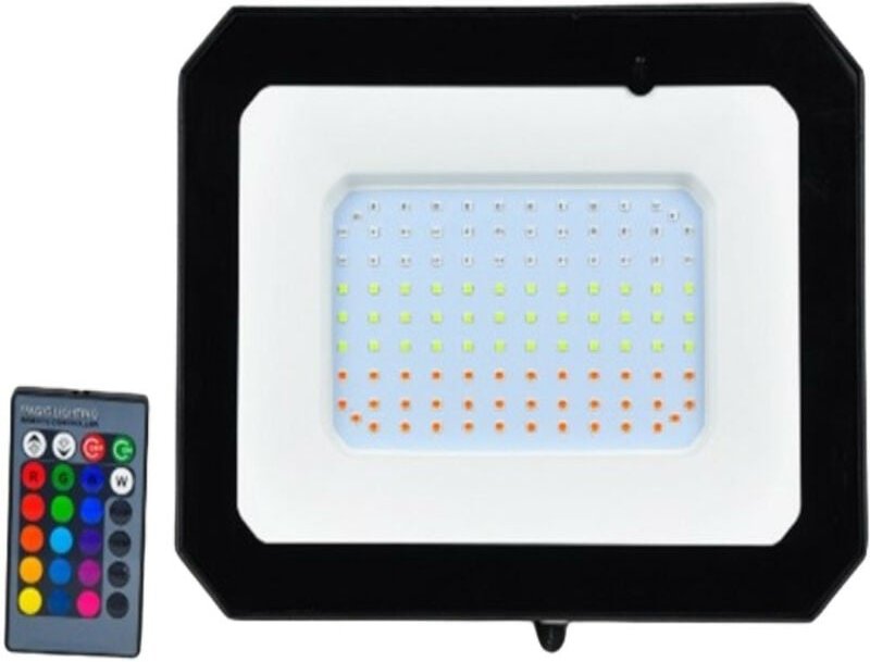 LED-Flutlichtstrahler 50W IP65 RGB mit IR-Fernbedienung RGB 120º27 mm