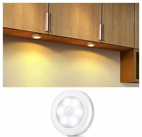 LED-Nachtlicht, Schrankleuchten, Körpersensorlicht, verwendet für Flure/Schränke/Nachttisch, Weiß, Weißes Licht Kinsi