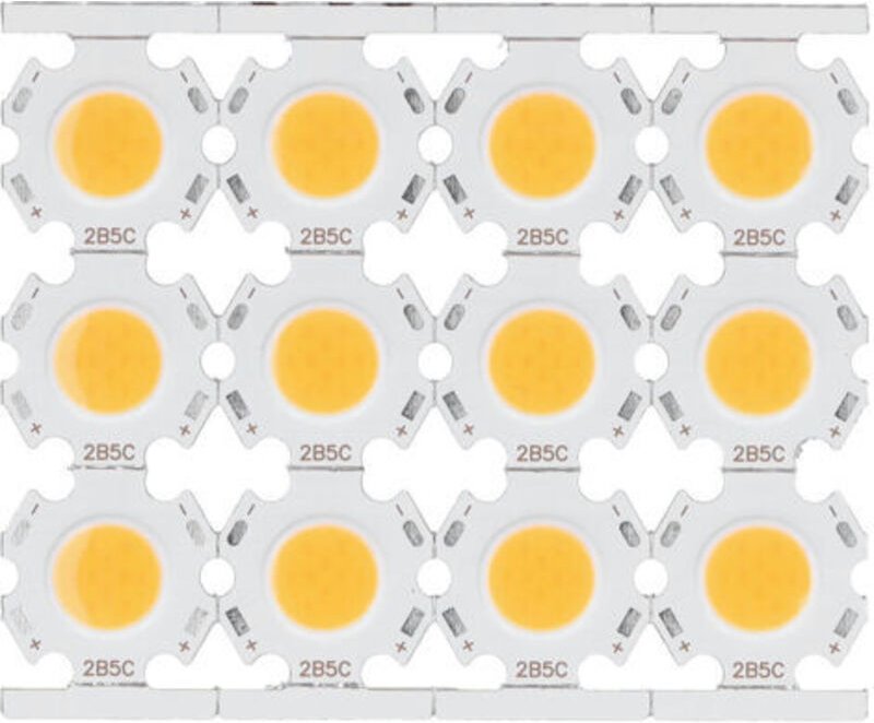 12 Stück 5W 15-17V COB-LED-Chips, Leuchtkomponenten für DIY-Strahler, Einbaustrahler und Deckenleuchten, warmweiß