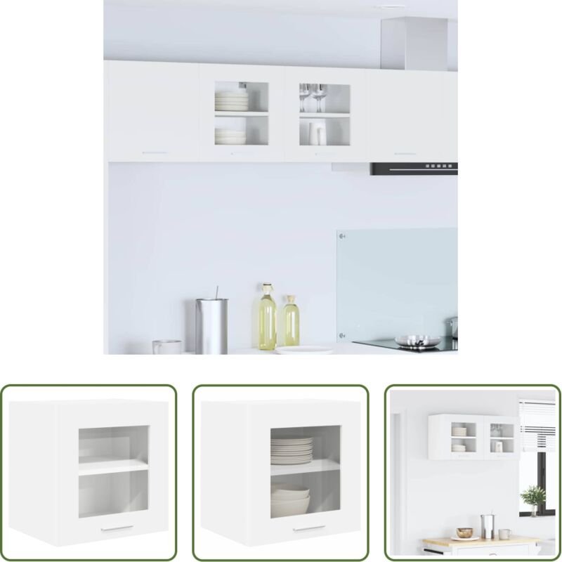 Holzwerkstoff - Hängeschrank mit Speicher Weiß 40 x 31 x 40 cm Holzwerkstoff