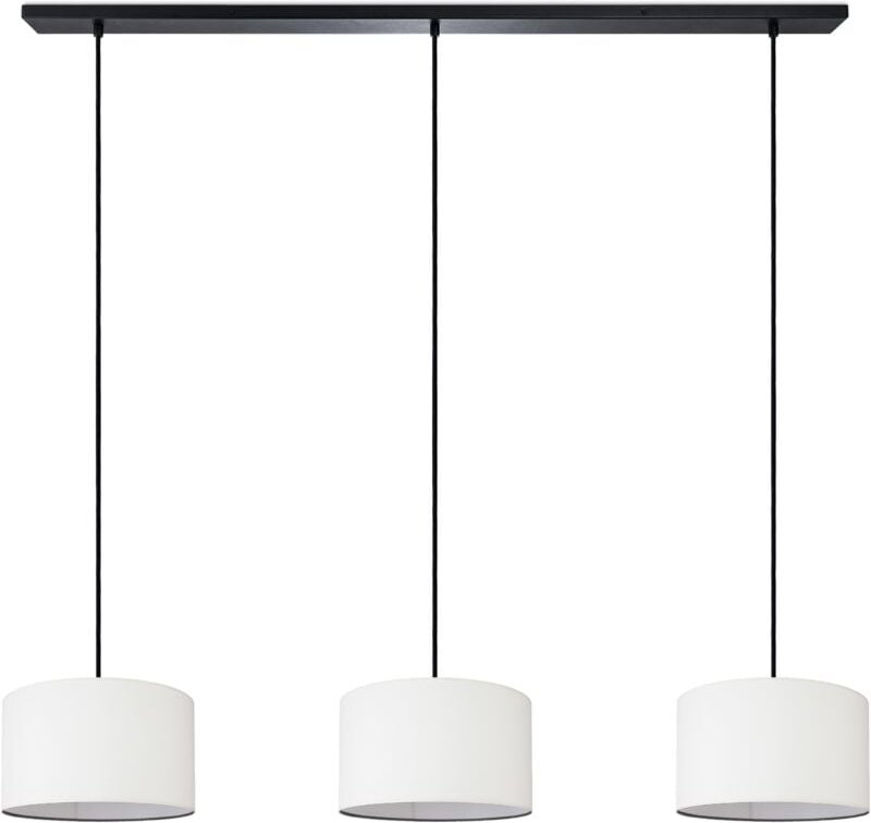 Pendellampe Wohnzimmer Deckenleuchte Stoff Lampenschirm Modern Einfarbig Rund Weiß (Ø28cm), Pendelleuchte-Schwarz - Typ ...