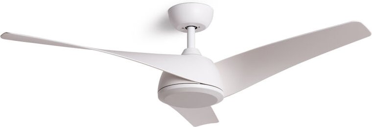 Techbrey - Deckenventilator Lautlos Eubea 132cm DC-Motor Weiß Ohne Licht, Wandschalter + Fernbedienung, Wifi: False