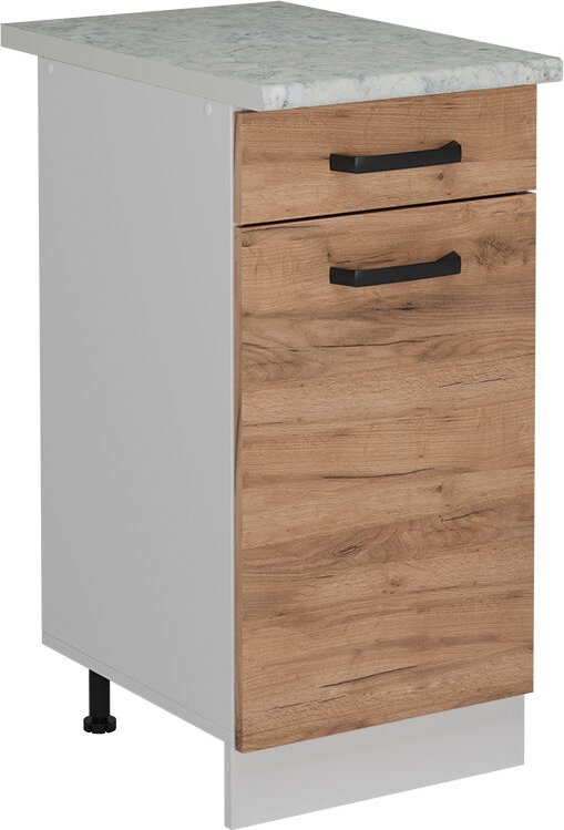Vicco - Küchenunterschrank R-Line, Goldkraft Eiche, 40 cm ap Marmor