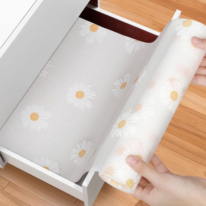 Rutschfeste Schubladeneinlage, selbstklebende EVA-Schubladeneinlage, wasserdichte Kühlschrankeinlage, zuschneidbar für K...