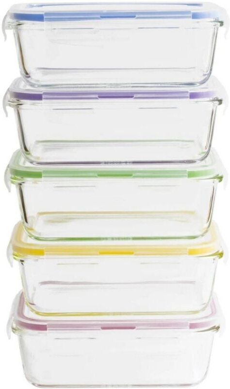 5 rechteckige chargenkochboxen - Pebbly - PKV-5SRB