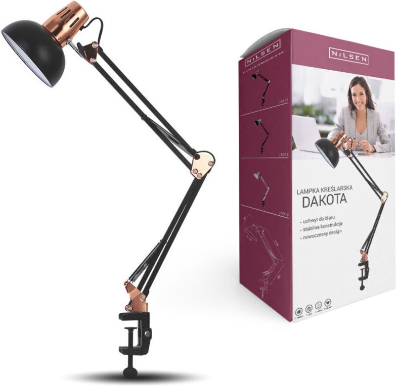 ZEICHNUNGSLAMPE E27 DAKOTA Schwarzkupfer