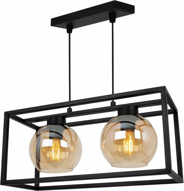 Hängelampe Käfig Elegant Glaskugel Honig