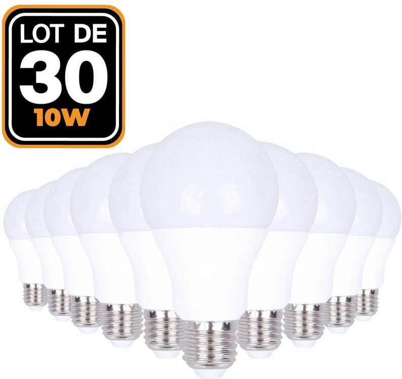 Europalamp - 30 LED-Glühbirnen E27 10W Warmweiß 3000K Hohe Helligkeit