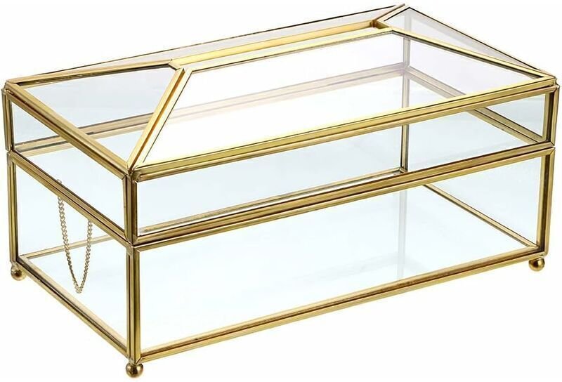 Rechteckiger Taschentuchspender/Box aus Klarglas für Familie, Büro, Tablet usw.