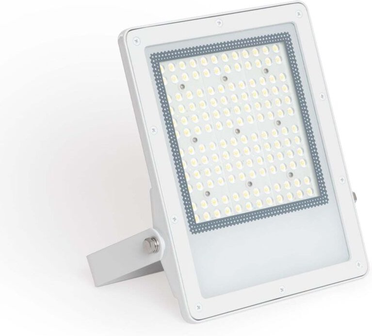 Led- Fluter 100W Dimmbar 0-10V 170 lm/W IP65 elegance Slim pro Weiss 3000K Warmweiß Asymmetrisch 30ºx90º