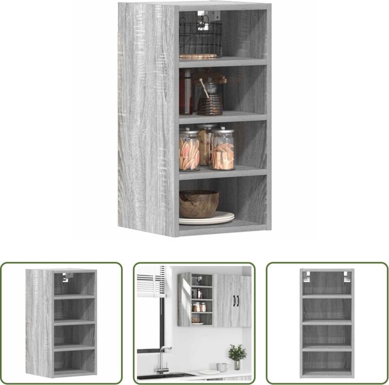 vidaXL Wandregal - Hängeschrank Riga Grau Sonoma 30x29,5x60 cm Holzwerkstoff