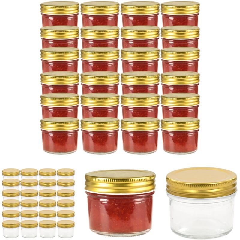 The Living Store Marmeladengläser mit goldenen Deckeln 24 Stk. 110 ml - Honiggläser