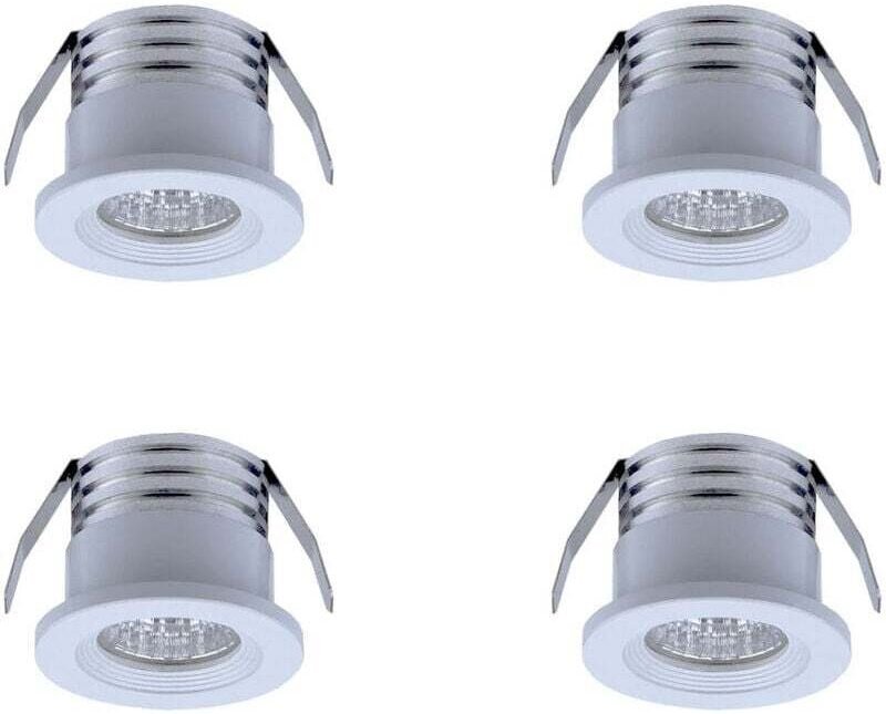 4er Set Mini-Einbaustrahler LED, 3 W, kaltweißes Licht Weiß
