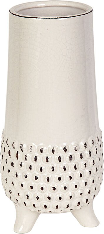 Weiße Keramikvase 13x13x27cm