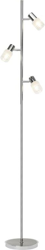 Lampe Lea led Standleuchte 3flg eisen/chrom 3x LED-D45, E14, 4W LED-Tropfenlampe inklusive, (450lm, 2700K) Mit Fußschalt...