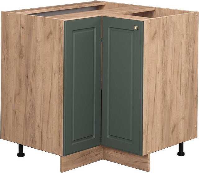 Eckunterschrank Fame-Line, Grün-Gold Landhaus, 80.5 cm ohne Arbeitsplatte Vicco