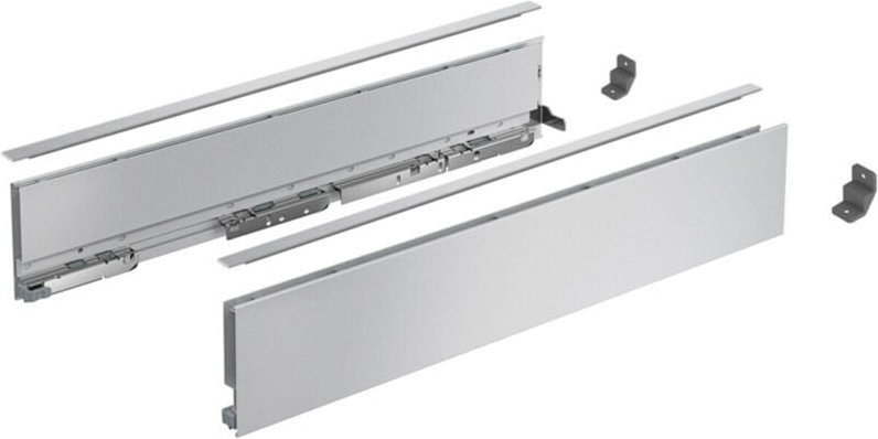 Hettich - AvanTech you Set Zarge Höhe 101 mm, nl 650 mm, silber o. Frontbef.