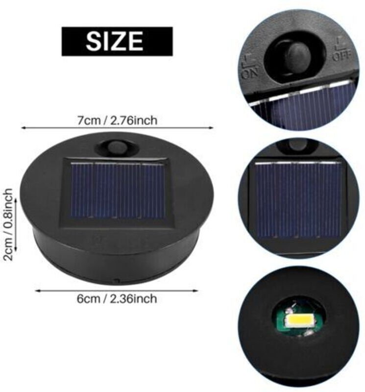 4Pcs Solar Licht Ersatzteile Outdoor Hängen Laterne Kopf Runde Solar Licht Teile Wasserdichte Solar Lichter