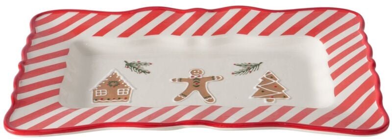 Keramikschale in festlichen Farben, 39 x 25 cm