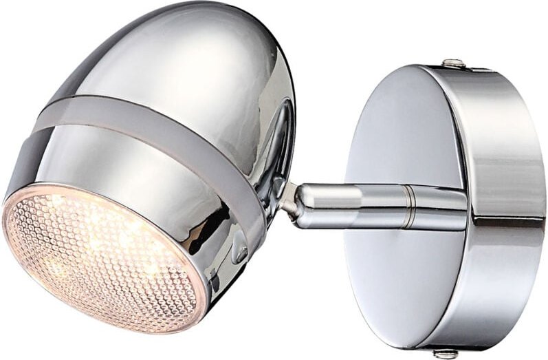 Spotleuchte Wandlampe Leuchte Leseleuchte Spotstrahler Wohnzimmer, Spot beweglich, Metall Chrom satiniert, 1x led 3W 220...