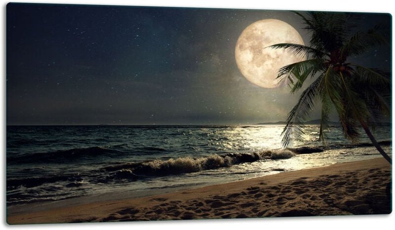 GlassplattenschneideBrett 52x30 Strand