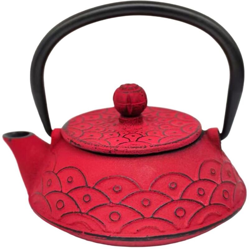 0,3-Liter-Teekanne aus Gusseisen – Vintage-Stil, Rot