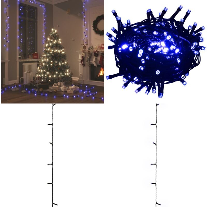 Lichterkette mit 400 LEDs Blau 40 m 8 Lichteffekte - Weihnachtsdeko - LED-Lichtring - Lichterkette Blau - Outdoor Beleuc...