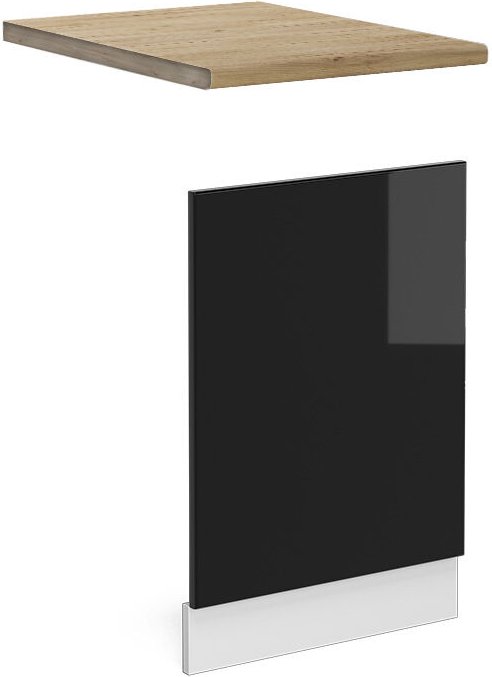 Frontblende R-Line, Schwarz Hochglanz, 45 cm AP Marmor, Vicco