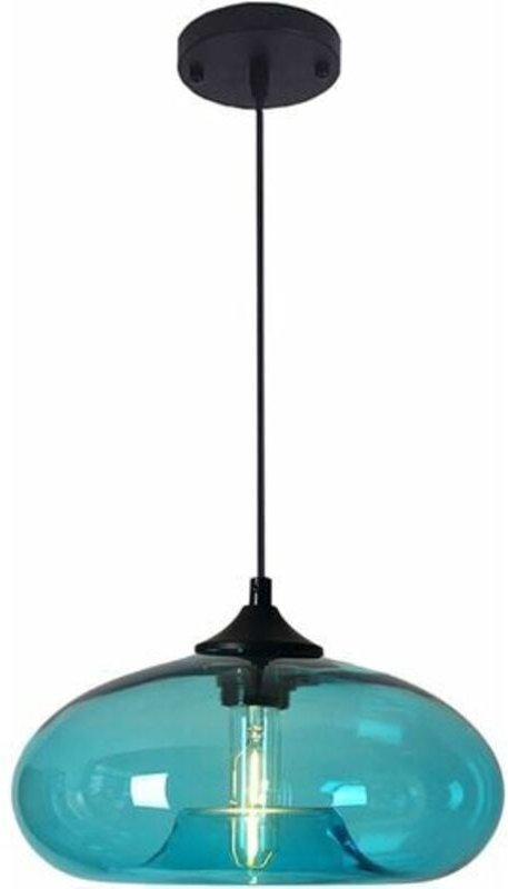 Vintage Industrielle runde Pendelleuchte aus farbigem Glas, Retro Loft Bar E27 Deckenhängelampe, Kronleuchter für Küche ...