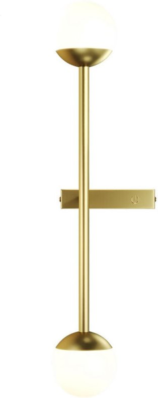 Thumbnail - Maytoni Touch Moderne integrierte LED-Wandleuchte, Messingsteuerung, 3000 K, 800 lm, weißer Schirm