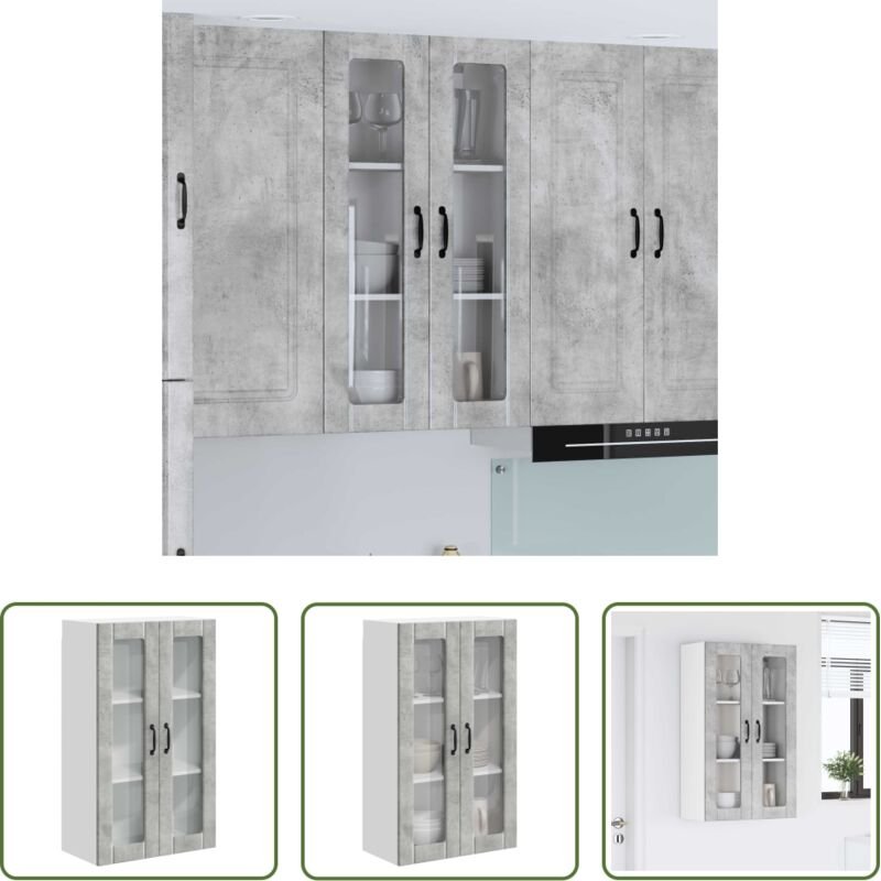 vidaXL Betonfarbe - Küchenwandschrank Beton Grau 60 x 31 x 100 cm Holzwerkstoff