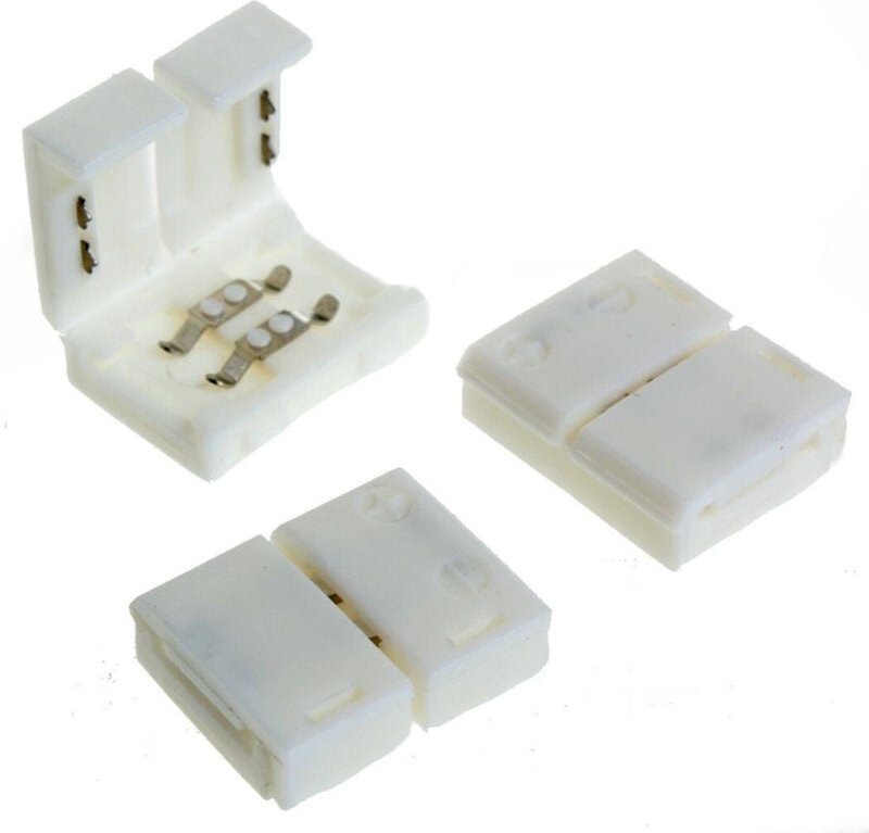 Trade Shop - 4 x 8 mm Clip-Anschluss für einfarbige LED-Streifen, männlich, männlich -