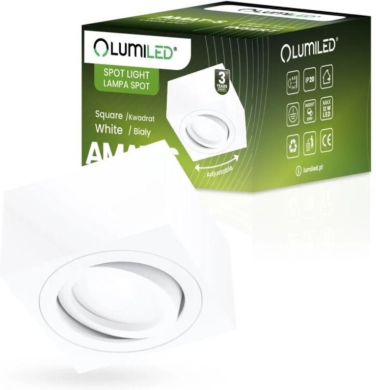 HALOGEN-Aufbaustrahler Tube Beweglich Quadratisch Weiß 50mm