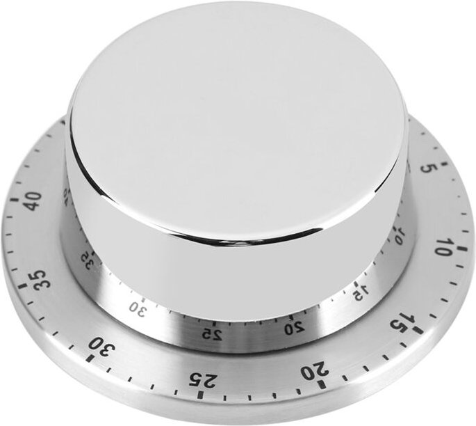 Thumbnail - Manueller mechanischer Küchentimer, Countdown-Timer mit Magnetfuß, mechanisches Kochzeitmessgerät (Silber)