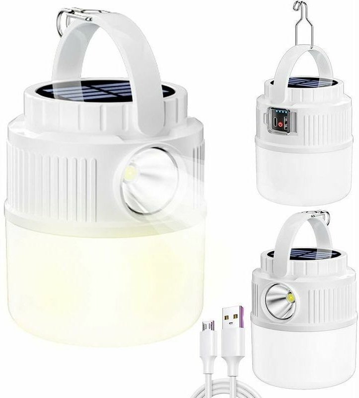 LED-Solar-Campinglicht, wiederaufladbar über usb, vier Modi, tragbares wasserdichtes Design, neue multifunktionale Dual-...