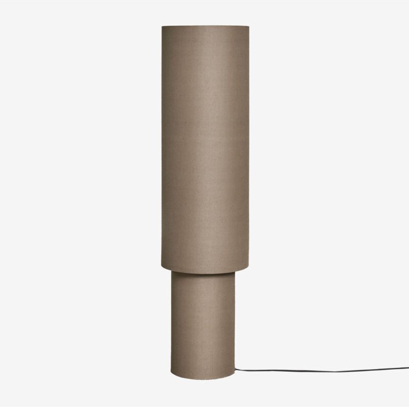 Sklum - Stehlampe Gioura aus Leinen und Eisen Grau Taupe ↑125 cm