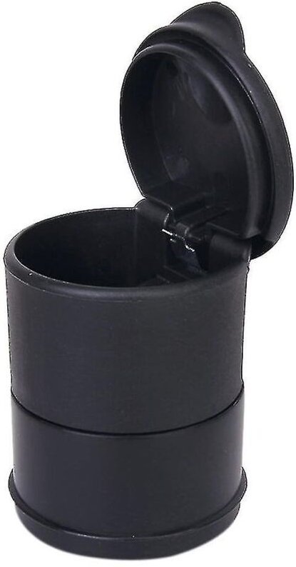 BEBUSINGOTO Aschenbecher-Getränkehalter aus Kunststoff mit Deckel für Büro/Zuhause/Auto --- Schwarz